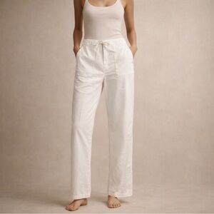 LOFT Women’s Drawstring White Ankle Cargo Pants Size 6